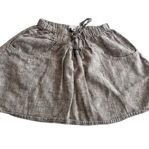 Neige Girls Brown Nuetral Linen Blend A-Line Skirt size 4